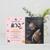 Happy Boo Day | Spooky BOO Day Celebration Foto Kaart (Staand voorkant)