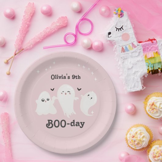 Happy Boo Day | Spooky BOO Day Celebration Papieren Bordje (Feest)