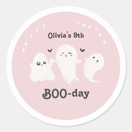 Happy Boo Day | Spooky BOO Day Celebration Ronde Sticker (Voorkant)