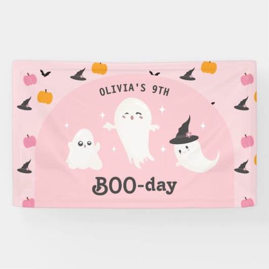 Happy Boo Day | Spooky BOO Day Celebration Spandoek (Horizontaal)