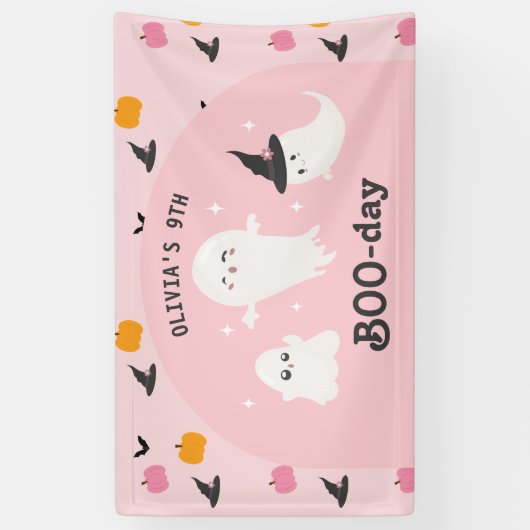 Happy Boo Day | Spooky BOO Day Celebration Spandoek (Verticaal)