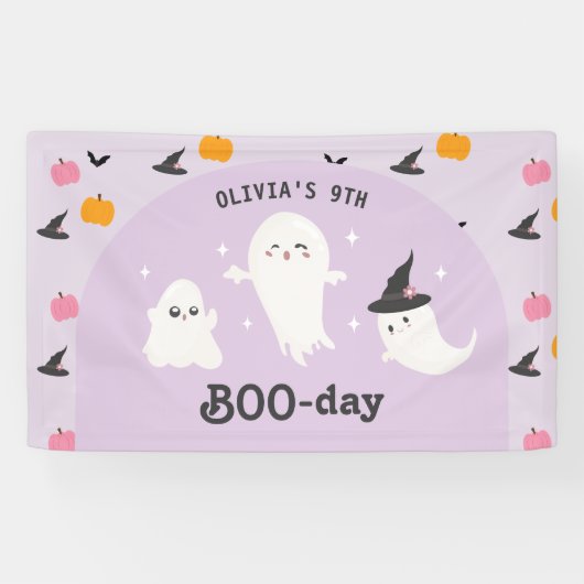 Happy Boo Day | Spooky BOO Day Celebration Spandoek (Horizontaal)