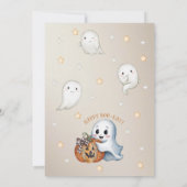 Happy Boo Halloween bedankkaart – Schattigee geest (Achterkant)