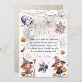 Happy Boo Halloween bedankkaart – Schattigee geest (Voorkant / Achterkant)