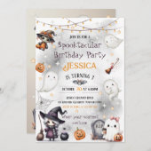 Happy Boo Halloween Uitnodiging - Schattige Ghost (Voorkant / Achterkant)