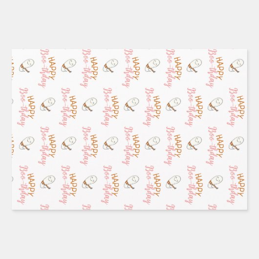 Happy Boo-thday Ghosts Inpakpapier Vel (Voorkant)