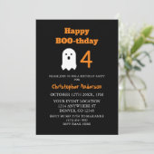 Happy BOO-thday Halloween Birthday Kaart (Staand voorkant)