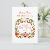 Happy Boo-thday Pink Party Bedankkaart (Staand voorkant)