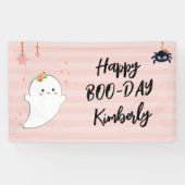 Happy Booday Halloween Verjaardag Spandoek (Horizontaal)