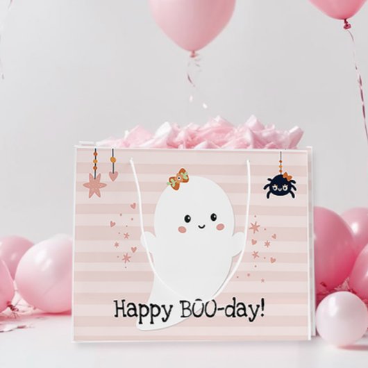 Happy BOOday Kawaii Ghost Pink Halloween Groot Cadeauzakje