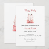 Happy Booday Uitnodiging, Halloween Verjaardag Kaart (Voorkant / Achterkant)