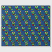 Happy Bookworm Blauwgroen Cadeaupapier (Vlak)