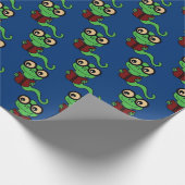 Happy Bookworm Blauwgroen Cadeaupapier (Hoek)