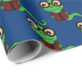 Happy Bookworm Blauwgroen Cadeaupapier (Rol Hoek)