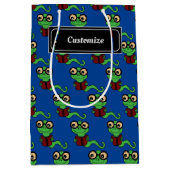 Happy Bookworm Blauwgroen Medium Cadeauzakje (Voorkant)