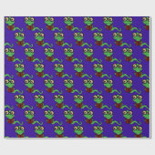 Happy Bookworm Paarse Cadeaupapier (Vlak)