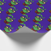 Happy Bookworm Paarse Cadeaupapier (Hoek)