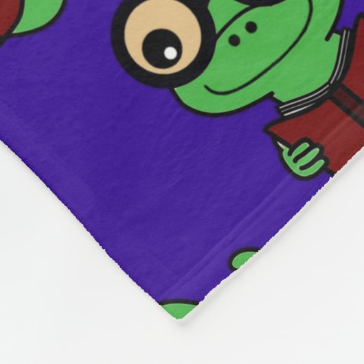 Happy Bookworm Paarse Fleece Deken (Hoek)