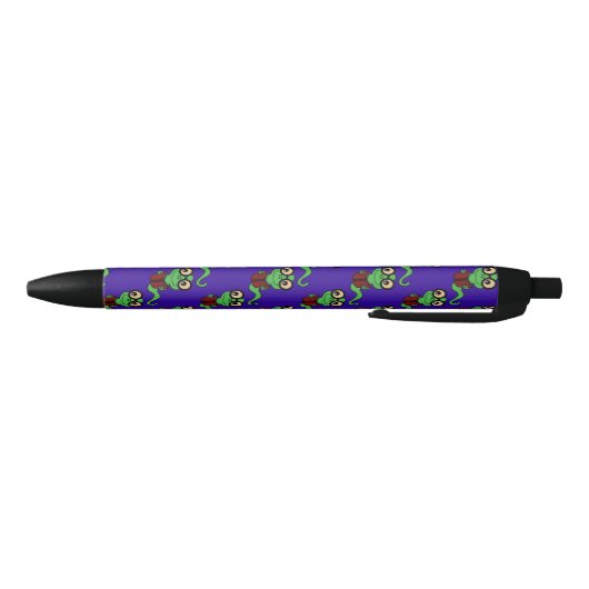 Happy Bookworm Paarse Zwarte Inkt Pen (Bodem)