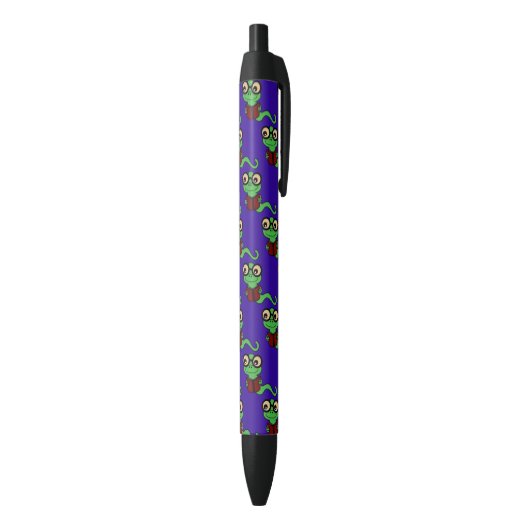Happy Bookworm Paarse Zwarte Inkt Pen (Achterkant (Verticaal))