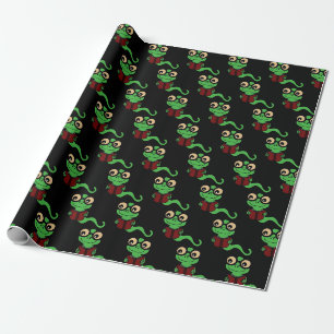 Happy Bookworm Zwart Cadeaupapier