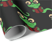 Happy Bookworm Zwart Cadeaupapier (Rol Hoek)