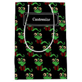 Happy Bookworm Zwart Medium Cadeauzakje (Voorkant)