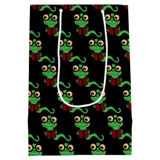 Happy Bookworm Zwart Medium Cadeauzakje (Achterkant)