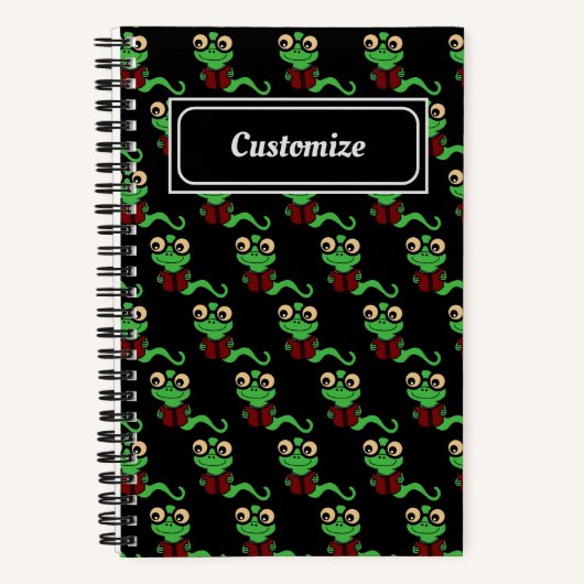 Happy Bookworm Zwart Notitieboek (Voorkant)