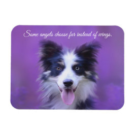 Happy Border Collie Dog, Angel met Fur Magnet Magneet