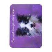 Happy Border Collie Dog, Angel met Fur Magnet Magneet (Verticaal)
