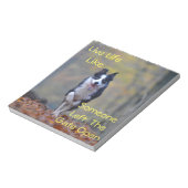 Happy Border Collie dog die loopt en speelt Notitieblok (Linkerzijde)