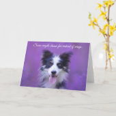 Happy Border Collie Dog, engel met bont Kaart (Gele Bloem)