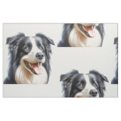 Happy Border Collie Dog Fabric Stof (Fat Quarter)
