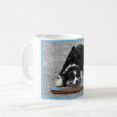Happy Border Collie dog met jouw naam Koffiemok (Voorkant links)