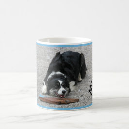 Happy Border Collie dog met jouw naam Koffiemok