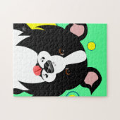 Happy Border Collie Jigzaag Puzzle Legpuzzel (Horizontaal)