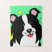 Happy Border Collie Jigzaag Puzzle Legpuzzel (Verticaal)