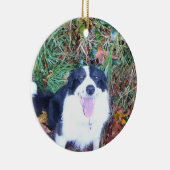 Happy Border Collie Keramisch Ornament (Rechts)