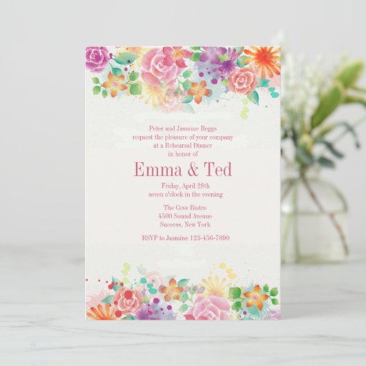 Happy Border Uitnodiging (Staand voorkant)