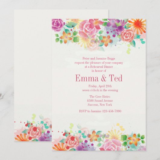 Happy Border Uitnodiging (Voorkant / Achterkant)