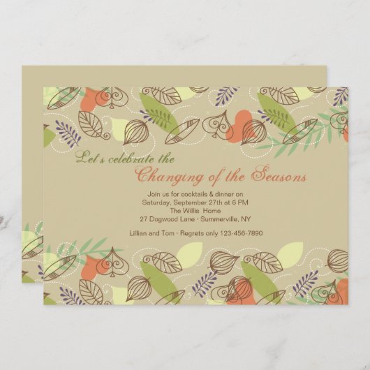 Happy Border Uitnodiging (Voorkant / Achterkant)