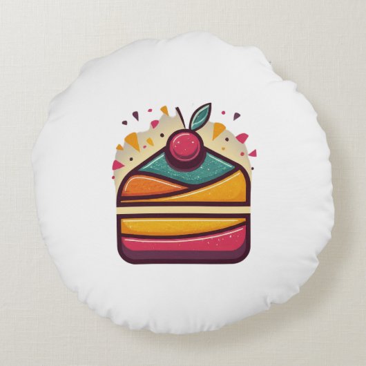 Happy Born Day Cake 16" Rond Kussen (Achterkant)