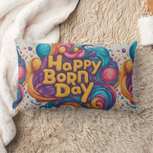 Happy Born Day Cake Kussen (Deken)