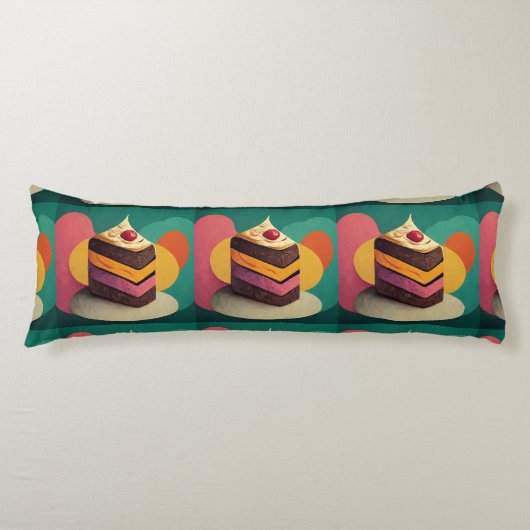 Happy Born Day Cake Lichaamskussen (Voorkant)