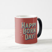Happy Born Day Design Magische Mok (Voorkant rechts)
