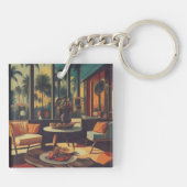 Happy Born Day Square Sleutelhanger (Achterkant)