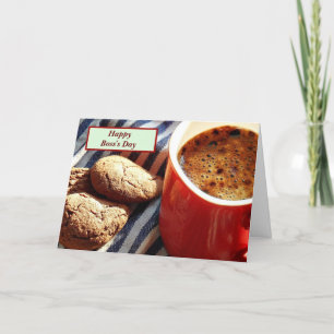Happy Boss Dag met koffie en koekjes Kaart