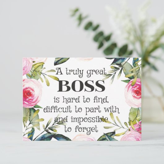 Happy Boss Day Baas-waardering Bedankkaart (Staand voorkant)