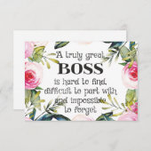 Happy Boss Day Baas-waardering Bedankkaart (Voorkant / Achterkant)